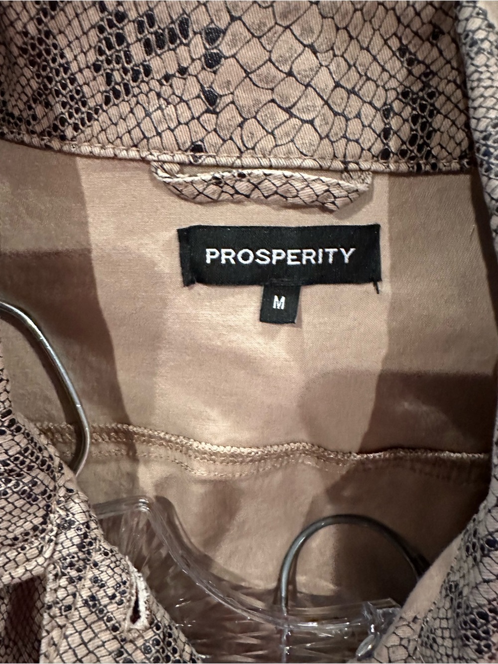PROSPERITY DENIM Snakeskin Python Print Denim Trucker Jacket Size M - Picture 13 of 13